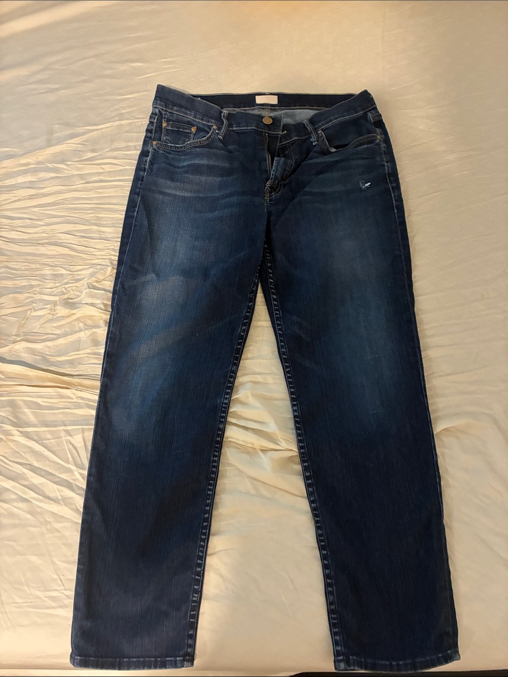 MOTHER Dark Blue Straight Leg Jeans